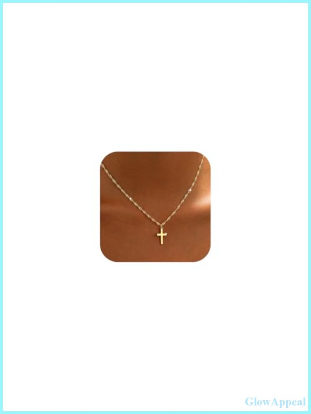 14K Gold Plated Cross Pendant Necklace Dainty Hypoallergenic Adjustable